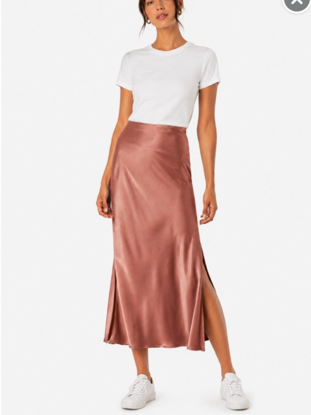 Reformation Satin Slip Midi Skirt